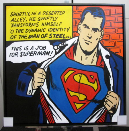 IR066, SUPERMAN peinture a l'huile, 105x105cm.