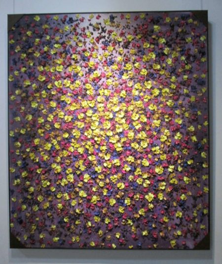 4 Composition Collage Original ELECTRIC VIOLET Copeaux En Bois, (2) 1500