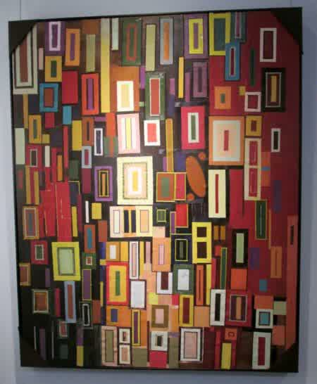 ACF010, Composition collage tissus et papiers