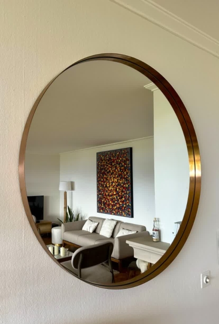 MI030, Miroir MADEMOISELLE rond 100cm gold