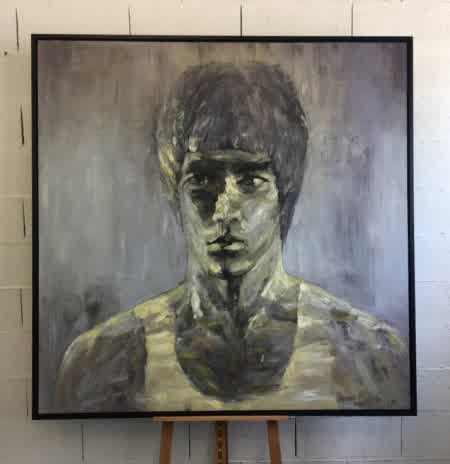 IR013, Peinture à l'huile, "Bruce Lee"