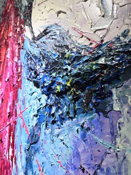 ACF024, "Peacock", original, heavy texture acrylic, 103x148cm – Image 2