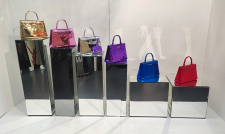 MOB044 Sellette blanche, marbre composé, 33x33x95cm – Image 2