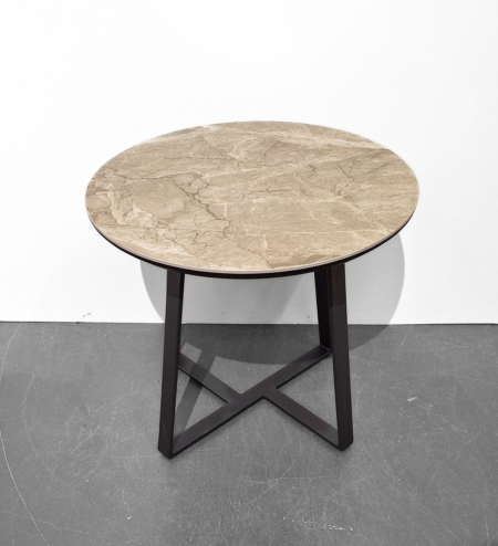 MOB013 Table d'appoint ELEGANCE, céramique marbrée, 60cm de diamètre, 52cmH