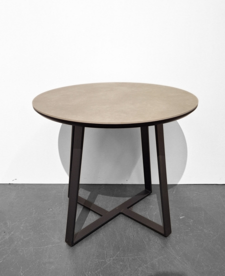 MOB014 Table d'appoint ELEGANCE, céramique céramique mat grise, 60cm de diamètre 52cmH