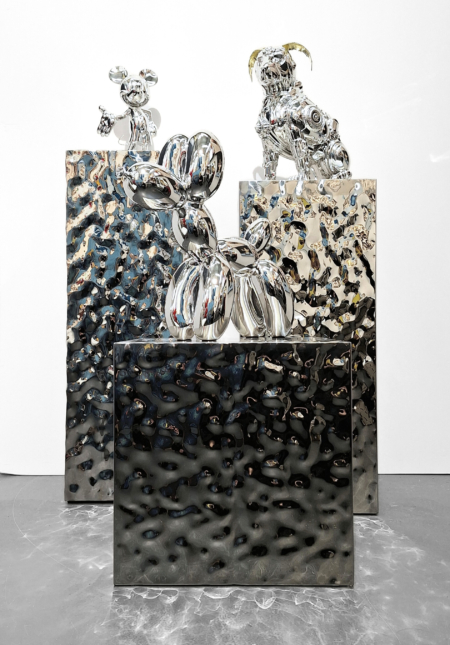 MOB040 Cube en acier chromé silver 45x45cm – Image 3