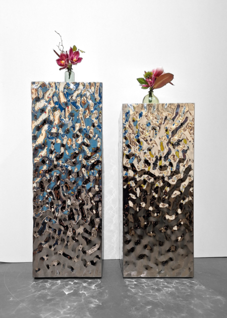 MOB039 Sellette en acier chromé silver de 85 et 95cm