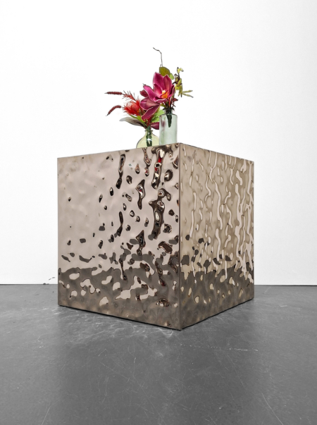 MOB040 Cube en acier chromé silver 45x45cm – Image 2