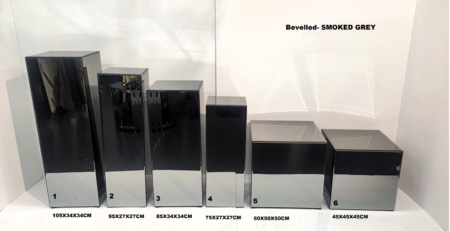 MOB041 Sellette miroir gris fumé plusieurs tailles