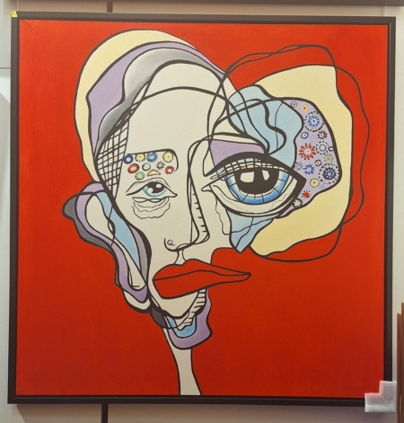 Œuvre à l'huile 105x115cm