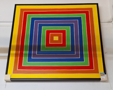 Reproduction Franck Stella acrylique, 135x135cm