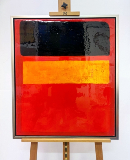 A la manière de M. ROTHKO, peinture à la l’huile GLOSSY, encadrement silver, 63x73cm. – Image 2