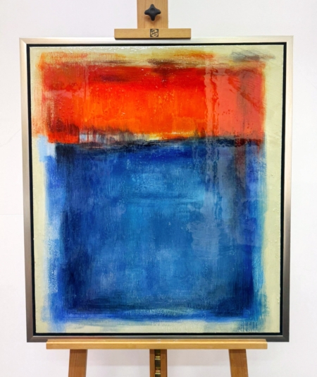 A la manière de M. ROTHKO, peinture à la l’huile GLOSSY, encadrement silver, 63x73cm. – Image 3