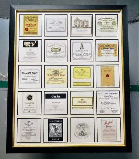 ENC02, Top wine labels, fr. black and gold